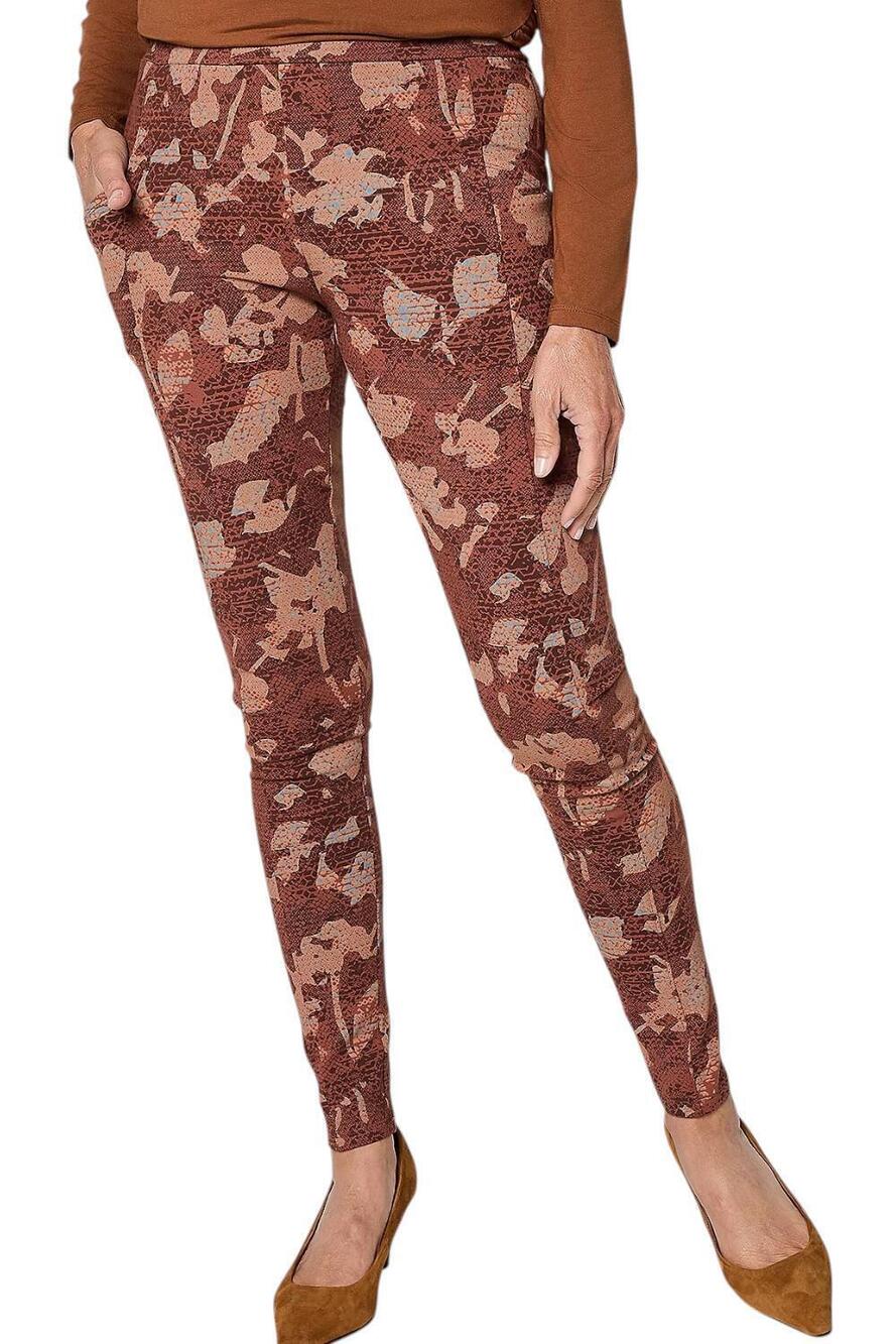 LOGO Layers by Lori Goldstein Printed Leggings Cognac - Petite